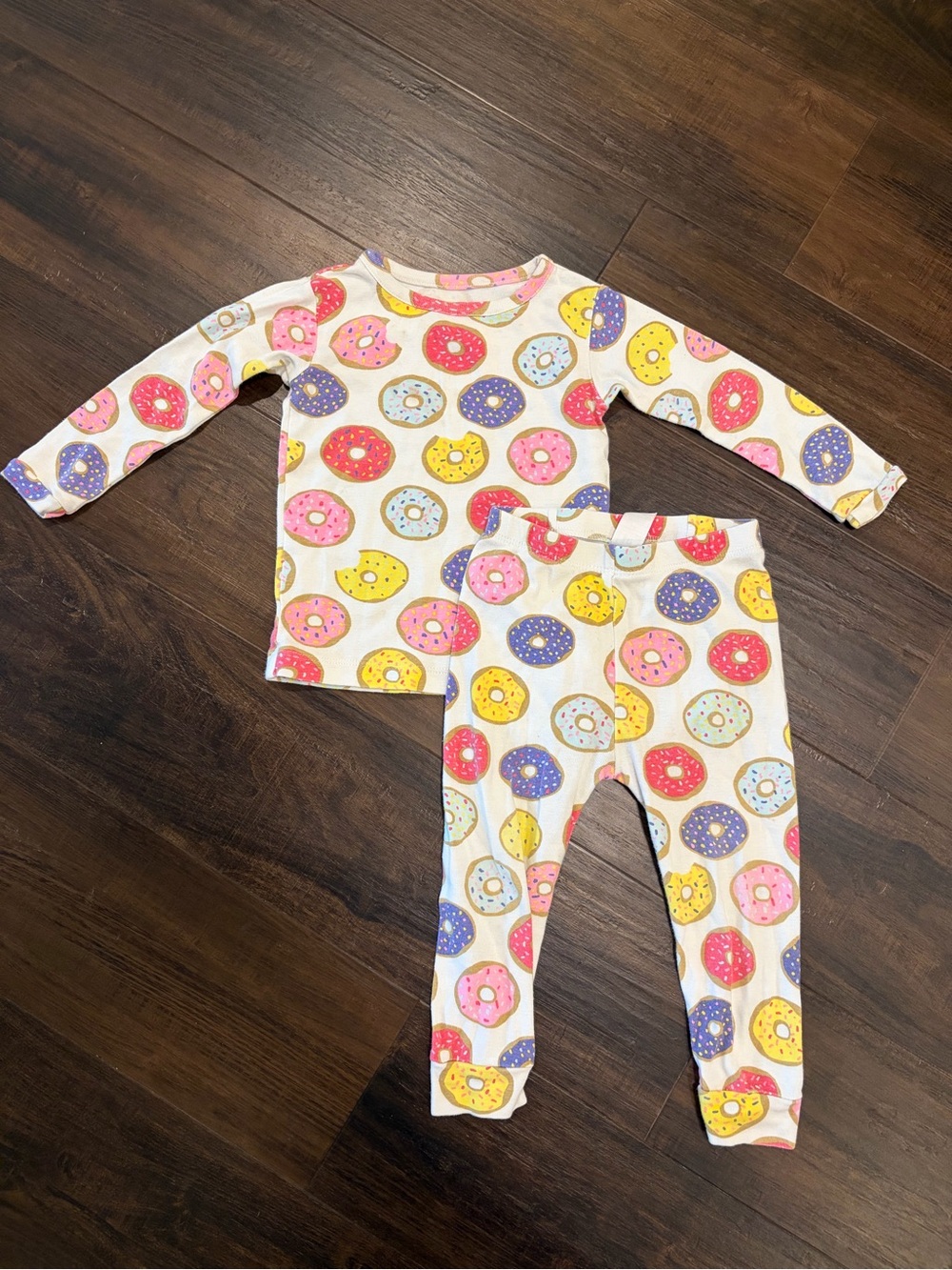 Baby Gap Girls Donut Pajamas 18-24 Months Colorful Pink Purple